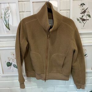 Everlane Tan Teddy Bomber Jacket